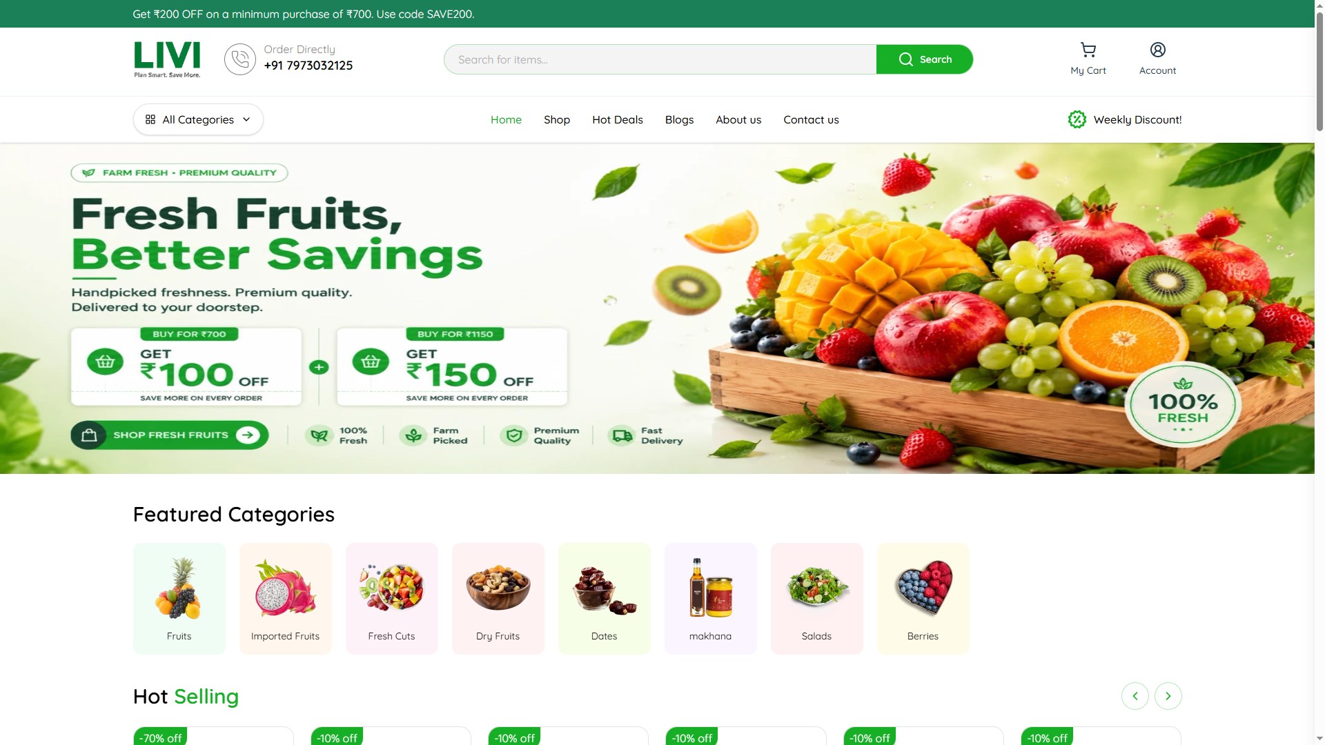 Online grocery store + app